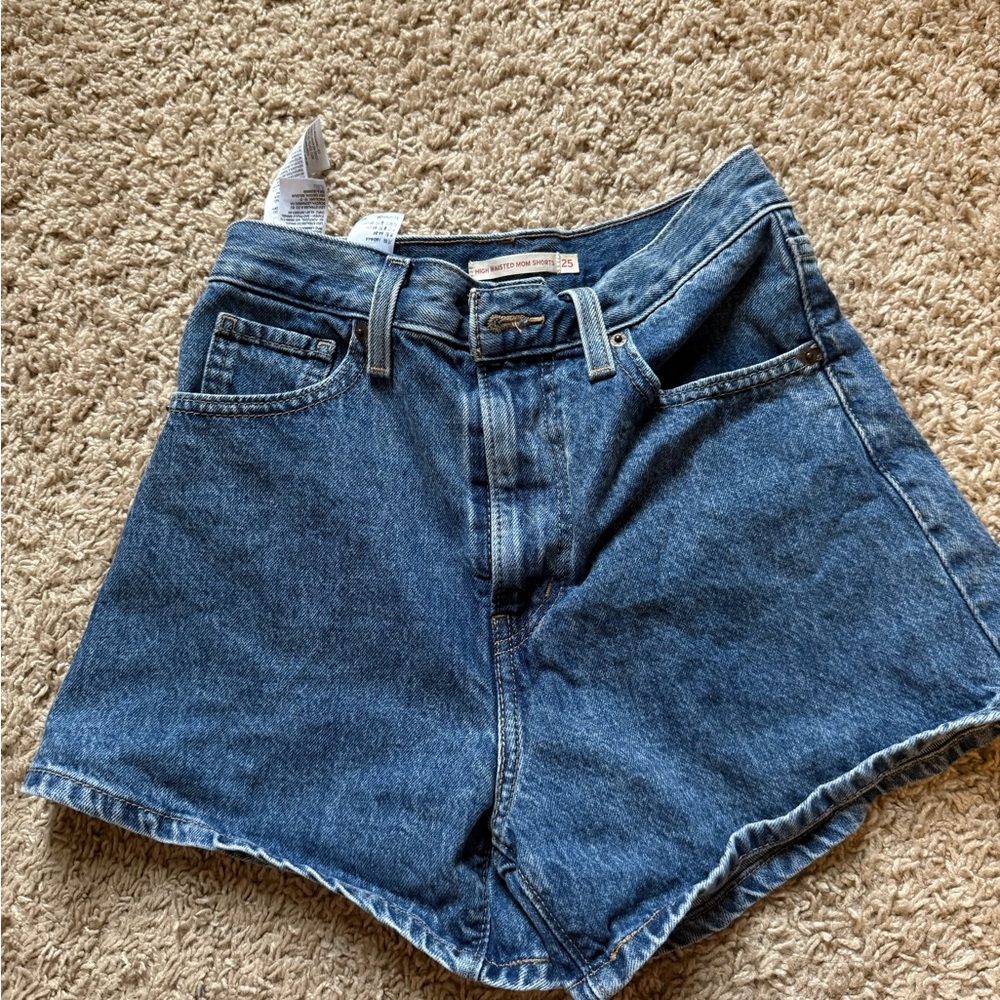 Levi's High Waist Blue Denim Women's Shorts